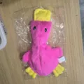 Pink plush duck dog toy with squeaker, soft interactive chew toy for pets and puppies. - Pink Duck