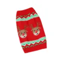 Kersttrui voor huisdieren zoals kleine honden en katten, rode gebreide trui met rendier. - XS / Rendierkop op rode basis
