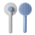 Professional pet slicker brush for dogs and cats, self-cleaning grooming comb with steel pins. - Candy Comb / Blue