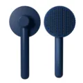 Dark blue self-cleaning pet slicker brush for dogs and cats with ergonomic handle. - Candy Comb / Dark Blue