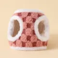 Pluche roze geruit huisdierharnas voor kleine honden en katten comfortabel winter vest. - XXS / Roze