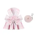 Pink plaid pet harness dress with matching leash, cute JK style clothes for dogs and cats. - Pink