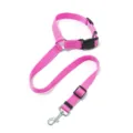 Guinzaglio cintura di sicurezza auto per cani rosa, cinghia in nylon per animali. - Stile B-Rosa