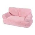 Pink plush pet sofa, warm cozy cat bed for winter, large fluffy dog couch and cushion. - Sofa Cat Bed / Pink