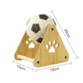 Sisal vertical cat scratching ball toy with wooden stand, wear-resistant pet claw grinder. - Soccer Ball Style