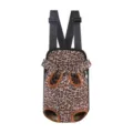 Leopard print pet carrier backpack dog front bag breathable four leg design pet supplies - M / Leopard Print