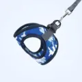 Blauwe camouflage huisdier honden harnas vest met riem, kleine honden katten borstriem. - S (1.75-3kg) / Camouflage Blauw
