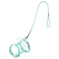 Mint green pet harness and leash set with white angel wings for small dogs and cats. - S / Green