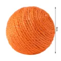 Pallina giocattolo per gatti in corda di sisal arancione, palla tiragraffi interattiva da 8 cm - Palla in sisal da 8 cm - Arancione