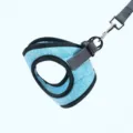 Blue mesh vest pet dog harness variant, comfortable puppy walking leash accessory! - Lake Blue