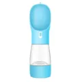 Portable pet water bottle outdoor dog travel water dispenser feeding cup blue plastic compact - Solid Color Water and Food Cup / Blue