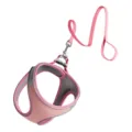 Pink dog harness and leash set with reflective strips breathable mesh pet vest for walking. - XXXS / 1.5m Leash / Pink and Gray