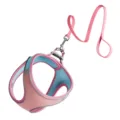 Pink and blue step-in dog harness and leash set with reflective strips for small pets daily walking. - XXXS / 1.5m Leash / Pink Blue Mix