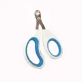 Coupe-ongles ergonomique pour animaux avec lame en acier inoxydable pour chiens et chats. - Petits ciseaux de sécurité - blanc et bleu