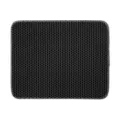 Dubbellaagse kattenbakmat waterdicht honingraat design huisdier strooimat zwart handig - 30*30cm / Zwart