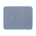 Dubbellaagse EVA antislip kattenbakmat waterdichte honingraat kattenzandmat blauwe rand. - 30*30cm / Blauw