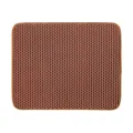 Tapis de litiere pour chat en EVA double couche nid d'abeille etanche accessoires - Café
