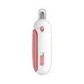 Electric pet nail clipper with adjustable size guards for cats and dogs safe grooming tool. - Pink