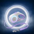Laisse pour chien rétractable LED violette 3M, corde de promenade automatique avec lumière. - Violet de rêve - 3 m