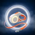 Laisses pour chiens rétractables LED orange avec sangle de 3m, éclairage pour promenades. - Orange soleil - 3 m