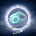 Laisse pour chien rétractable verte avec lumière LED, corde automatique de 3 mètres. - Vert menthe - 3 m