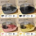 Gabbia per criceti di lusso multifunzionale grande trasparente villa per piccoli animali - Set completo (ruota e borraccia) / Nero Costante