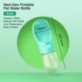 Portable dog water bottle 300ml outdoor pet travel drinking dispenser green compact design - 300ml / Green