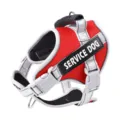 Red reflective dog harness for medium large dogs, breathable mesh pet chest strap. - XS: Neck 29-36cm / Bust 41-49cm / Red