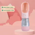 Portable pet water bottle dual use dog travel drinking cup pink 240ml 150ml feeder outdoor - Feeding and Drinking Dual Cup / Sakura Pink