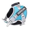 Adjustable reflective dog harness with handle breathable mesh chest strap for medium and large dogs - Sky Blue