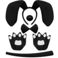 Black puppy dog costume set including headband ears nose bow tie paw gloves and tail for party. - Five-Piece Set / Black