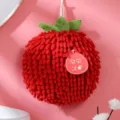 Cute hanging hand towel chenille hand drying ball super absorbent kitchen towel ball - 17x17cm / Fruit