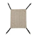 Canvas pet hammock with adjustable straps and metal clips for cats and small animals use detail. - S 35×38cm / Summer Grey Plaid