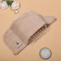 Thickened coral fleece dry hair cap, super absorbent quick drying microfiber towel for daily use. - Khaki
