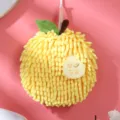 Cute hanging chenille hand towel, ultra-absorbent soft durian shape kitchen bathroom rag. - 17x17cm / Durian