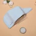 Detailed view of the coral fleece quick-drying hair towel cap, super absorbent microfibers. - Light Blue