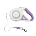 Laisse pour chien rétractable LED violette et blanche automatique pour promenade d'animaux - Anti-Choc Violet Rêve 5M