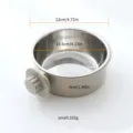 Stainless steel pet bowl with adjustable fixed knob, cat and dog feeding bowl, small size 102g. - S / Stainless Steel Hanging Cage Bowl / Gray