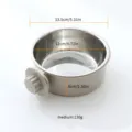 Stainless steel pet bowl with fixed knob, medium size, 12cm diameter, gray color, anti-slip and durable. - M / Stainless Steel Hanging Cage Bowl / Gray