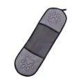 Toalla de chenilla para mascotas con huella, super absorbente perro gato baño secado rápido. - Gris