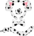 Easter plush dalmatian dog ears headband bow tie tail costume set for cosplay party dress up - Four-Piece Set / Pink