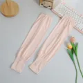 Summer solid color thin breathable sun protection ice silk sleeves long arm cover for women. - One Size / Pink