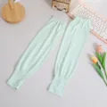 Detailed view of light green summer ice silk sun protection sleeves, long breathable arm guard. - One Size / Light Green