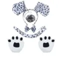 Dalmatian dog costume set Halloween animal cosplay party props ears tail paws dress up - Five-Piece Set / Spotted Stone