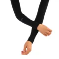Black cooling arm sleeves for outdoor sports, sun protection ice sleeves, fingerless design. - One Size / Black