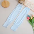 Detailed view of light blue ice silk sun protection sleeves, breathable arm covers for summer. - One Size / Light Blue