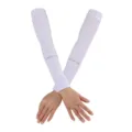 White UV protection cooling arm sleeves for outdoor sports cycling and fishing model - One Size / White