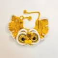 Handmade crochet cat lion dance cape, cute festive pet woven collar scarf with yellow yarn. - XS (15~20cm) / Yellow Lion Dance Neck Warmer