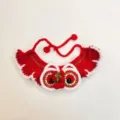 Handmade crochet pet bib with traditional Chinese lion dance design, festive pet costume accessory. - XS (15~20cm) / Red Lion Dance Neck Warmer