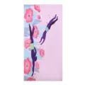 Quick dry microfiber beach towel for sports swimming travel, soft and absorbent pink print. - Swimming Large